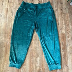 Victorias Secret Joggers Pants Emerald Green Velour XXL Plus NWT Embroidered Y2K